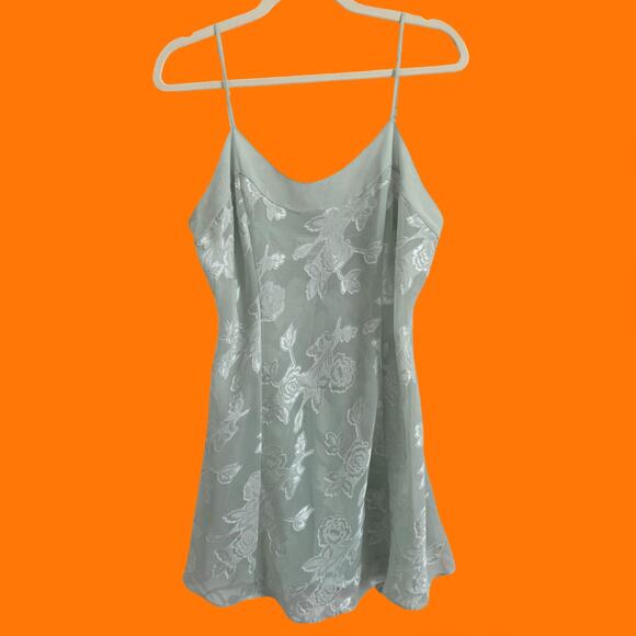00's vintage green chiffon y2k lingerie fairy slip dress LARGE - Picture 2 of 10